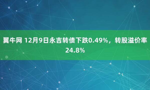 翼牛网 12月9日永吉转债下跌0.49%，转股溢价率24.8%