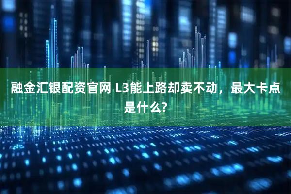 融金汇银配资官网 L3能上路却卖不动，最大卡点是什么?